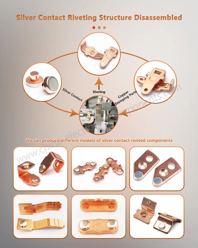 Brass Stamped Electrical Contacts Structure Disassembled- Brass Stamped Electrical Contacts Structure Disassembled-